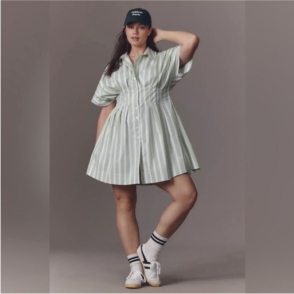 Anthropologie The Tobie Mini Shirt Dress by Exquise